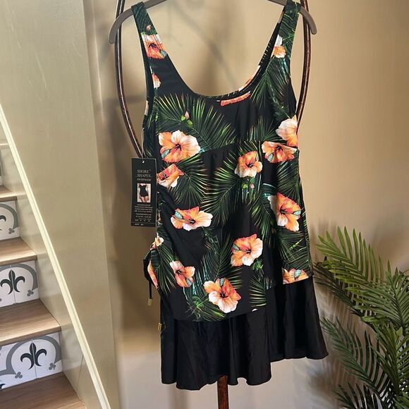 NWT Shore Shapes Tropical Swim Dress - Picture 7 of 10